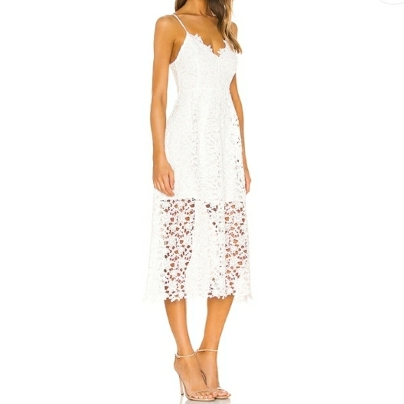 ASTR The Label Lace A Line Midi Dress in White Size XS - Picture 10 of 16